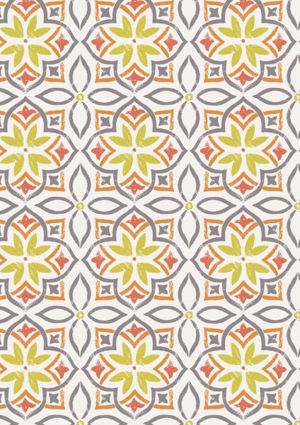 Lewis & Irene Marrakech Sunshine Riad Tile 112 cm breit, 100% Baumwolle Lewis & Irene Marrakech Sunshine Riad Tile 112 cm breit, 100% Baumwolle