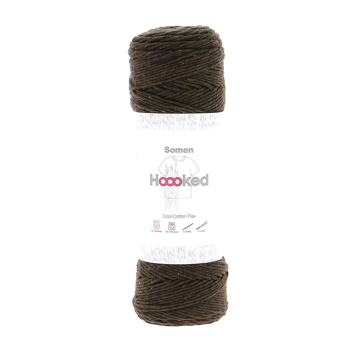 Hoooked Somen, Fb. Espresso 60% Baumwolle recycelt, 40 % Leinen