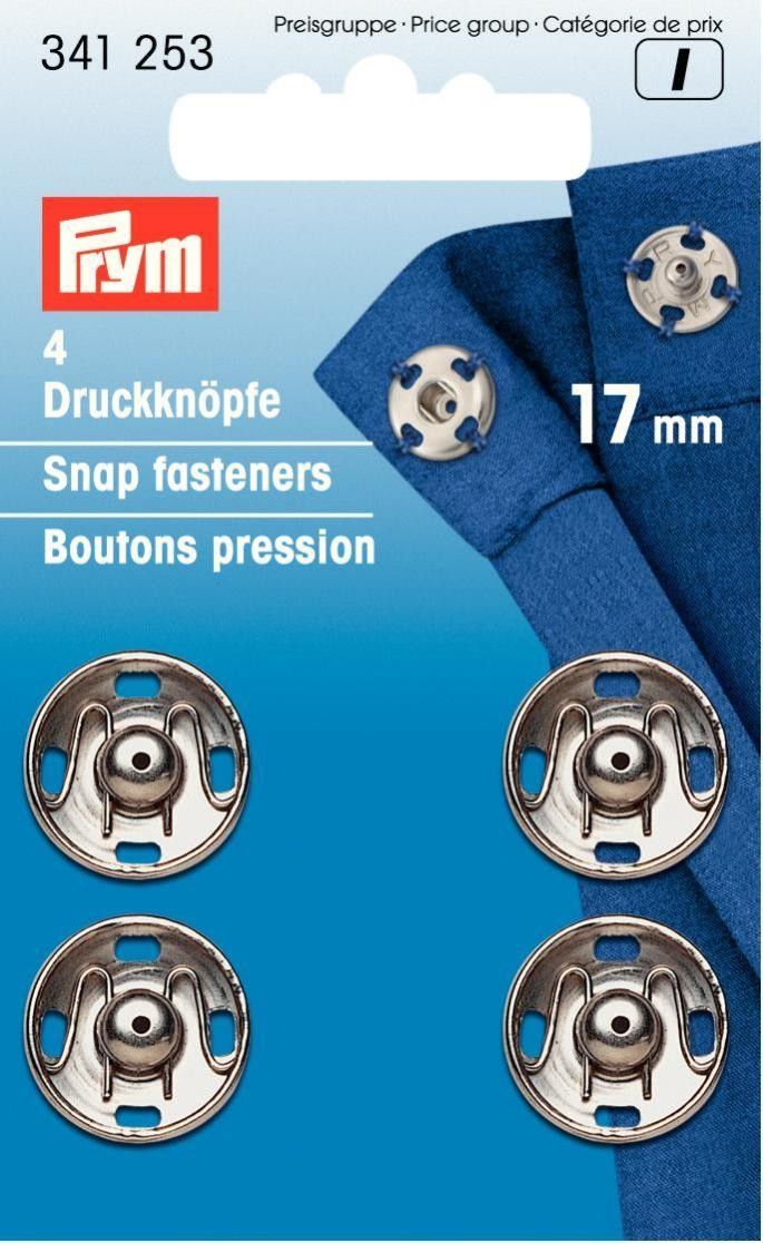 Annäh-Druckknöpfe MS silberfarben 17 mm 4 St / VE5
