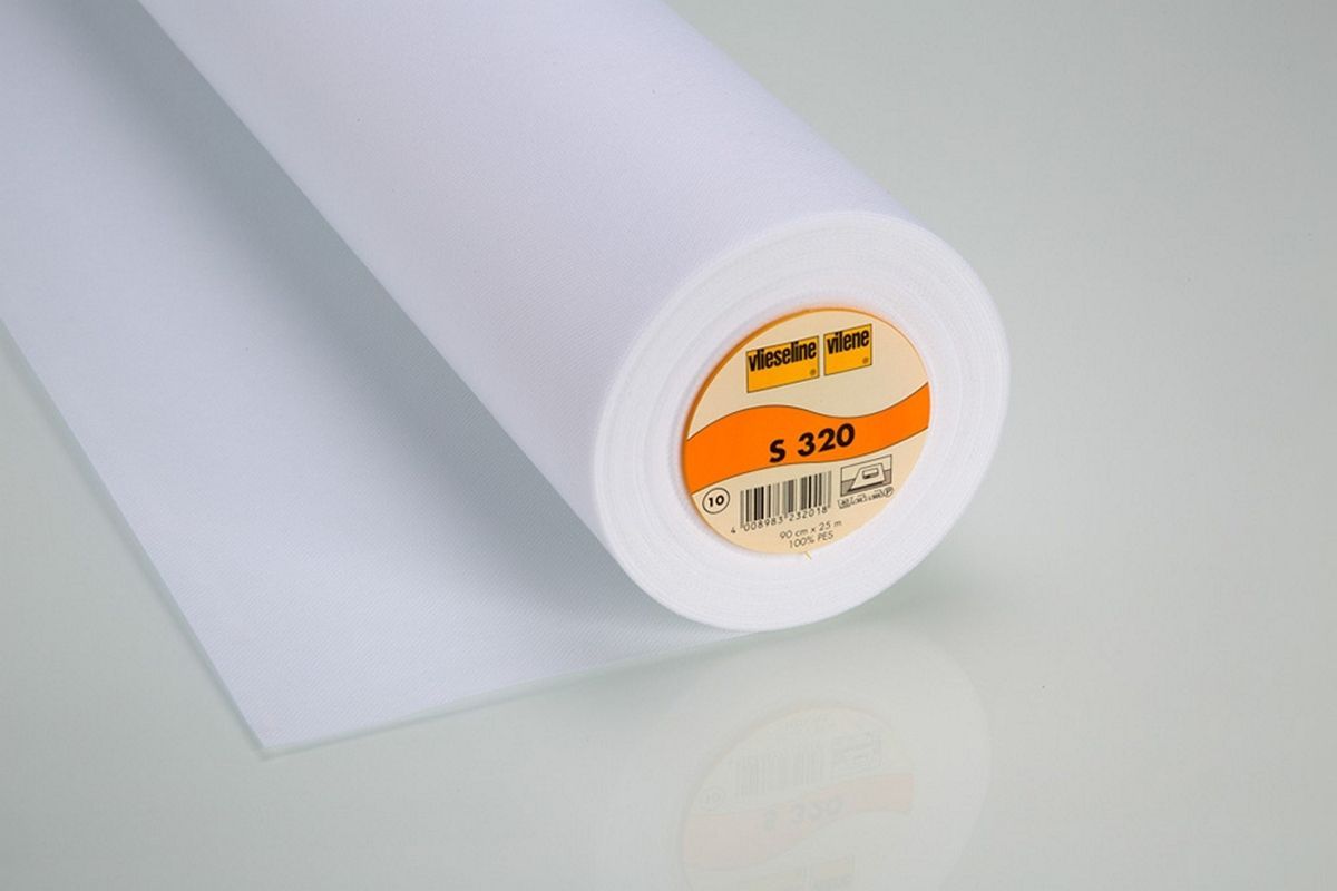 Schabrackeneinlage S320 weiß 0,9x25m 100% PES, 83 g/m²