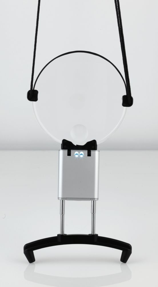 LED Neck Magnifier, Satin Silver