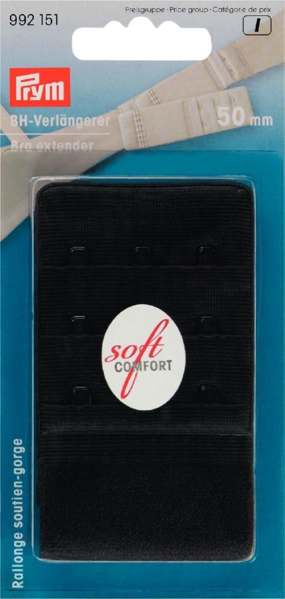 Prym Consumer Europe GmbH-BH-Verlängerer 3 x 3 Haken 50 mm schwarz_365-992151_