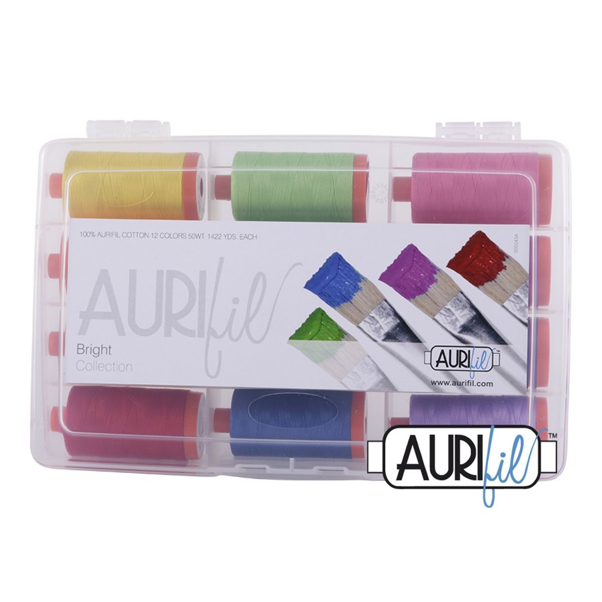 Aurifil The Bright Collection 100% CO, 12 Colors, 1300m