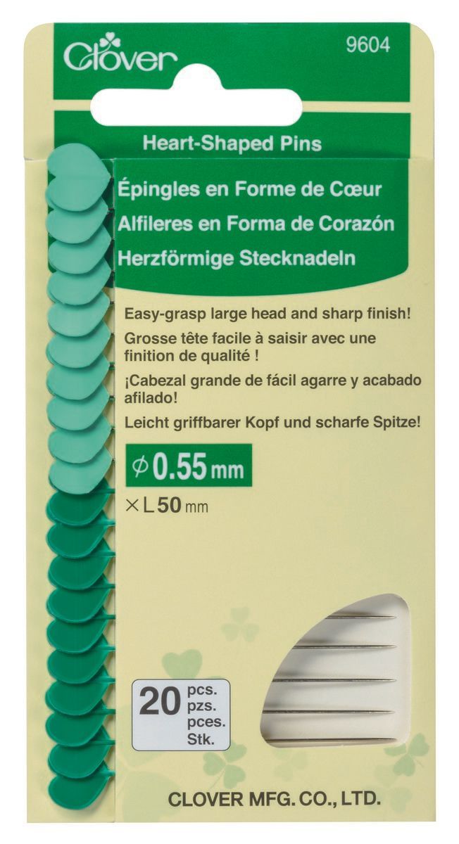 Clover MFG Co.Ltd.-Herzförmige Stecknadeln  0,55x50mm 20St._24-9604_