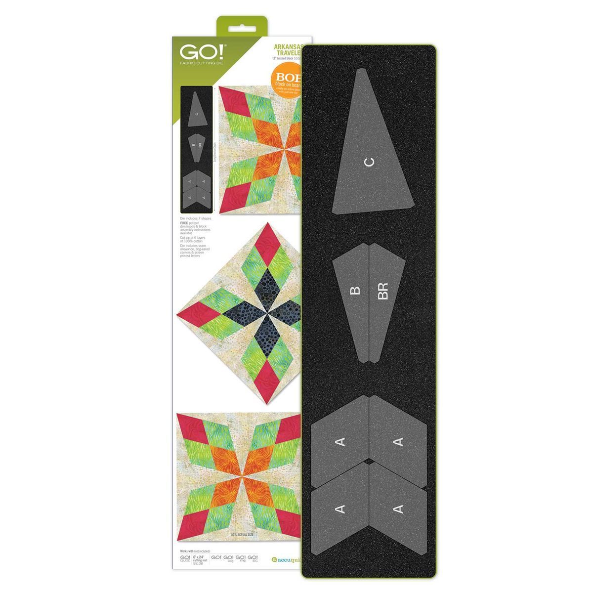 Accuquilt Stanzform Arkansas Traveler 5 Stanzteile für einen 12 inch Block (ca 30,5 cm)