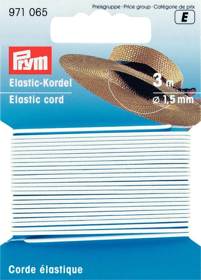 Elastic-Kordel 1,5mm weiß, 3m VE5