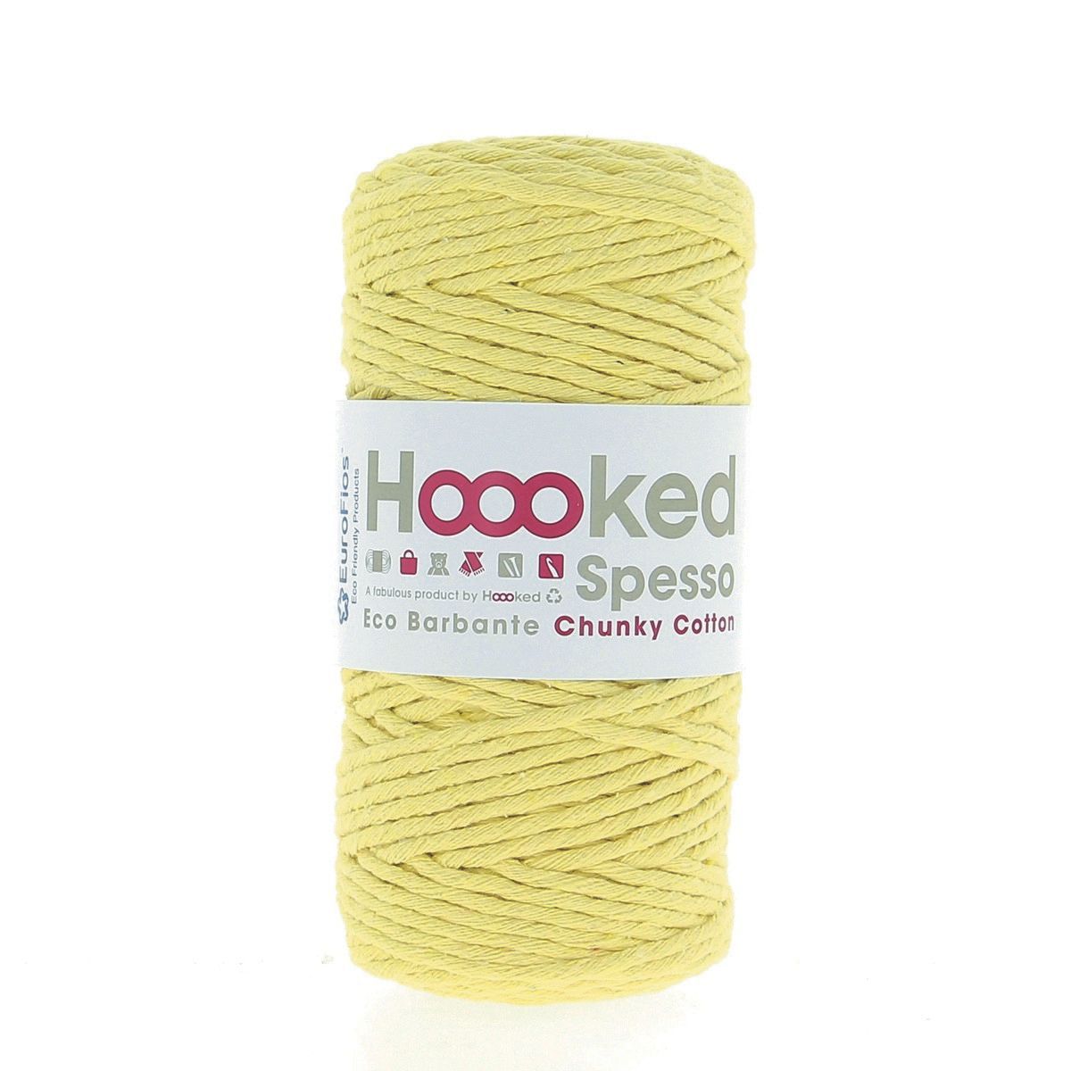 Hoooked Eco Barbante Spesso, Fb. Popcorn 85% Baumwolle recycelt, 15 % andere recycelte Garne