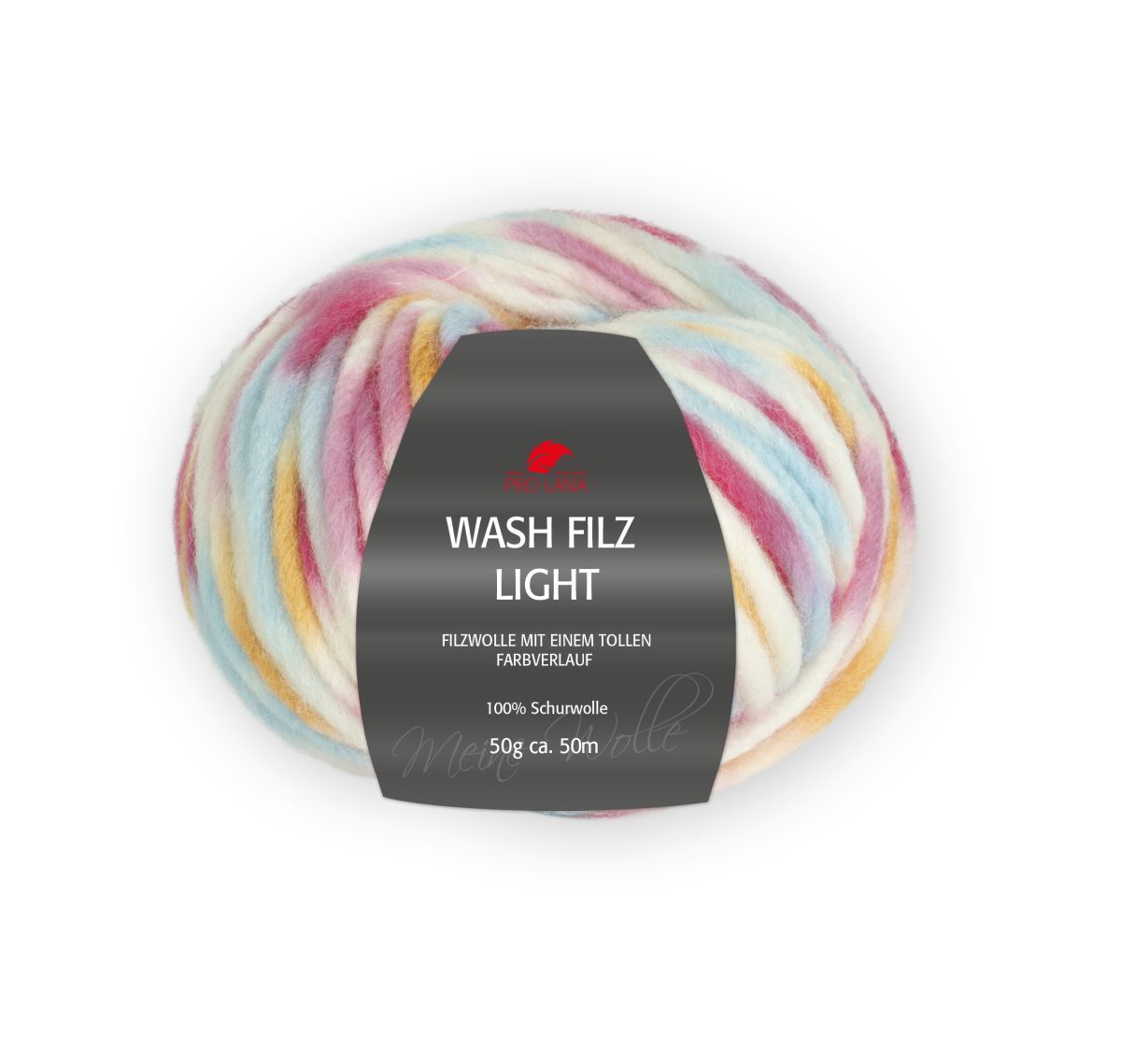 PRO LANA Wash Filz Light, 100% Virgin Wool 50m / 50g, Needle size 6,0-8,0 PRO LANA Wash Filz Light, 100% Virgin Wool 50m / 50g, Needle size 6,0-8,0