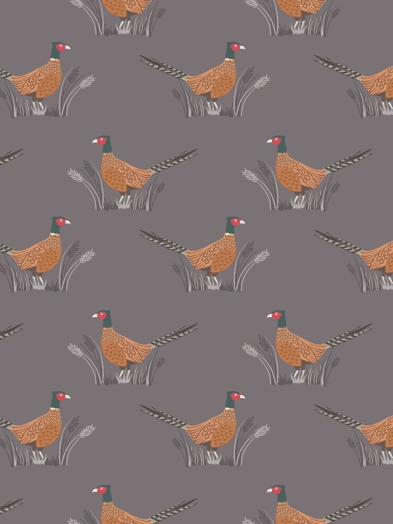 Lewis & Irene Country Life Friendly Pheasant On Earth 112 cm wide, 100 % Cotton