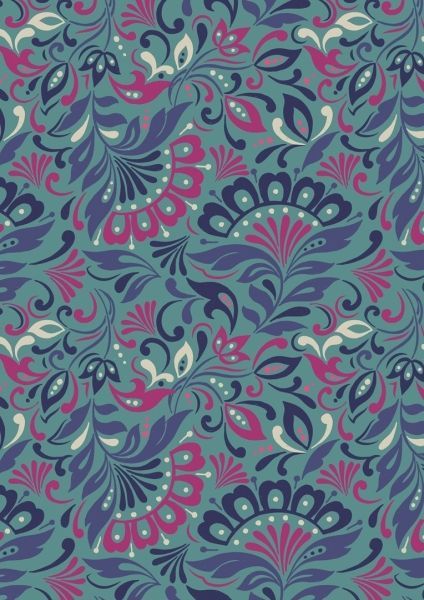 Lewis & Irene Manor House Jade Damask 112 cm breit, 100% Baumwolle