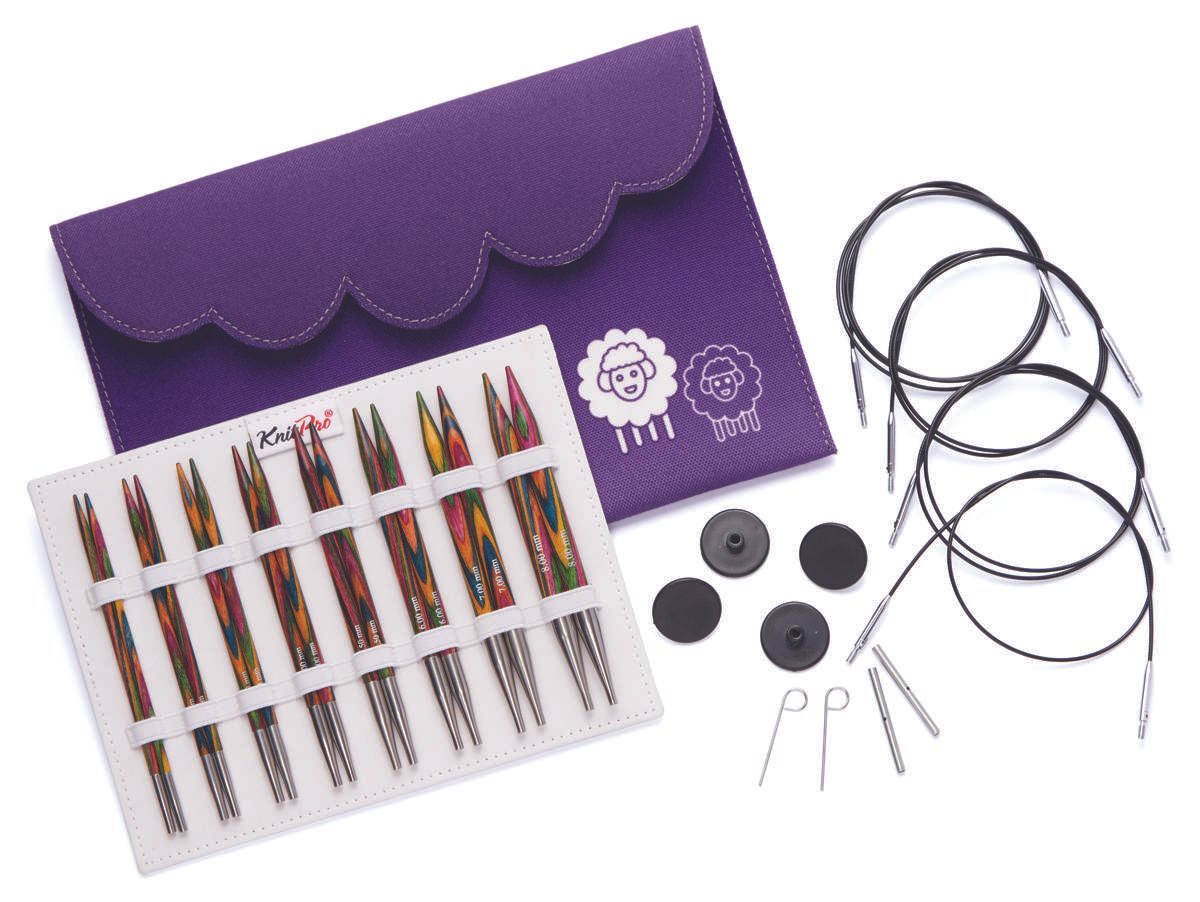 KnitPro Interchangeable Needle Set Symfonie Wood with lilac fabric bag KnitPro Interchangeable Needle Set Symfonie Wood with lilac fabric bag