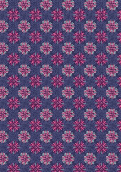 Lewis & Irene Manor House Navy Circular Floral 112 cm wide, 100% Cotton