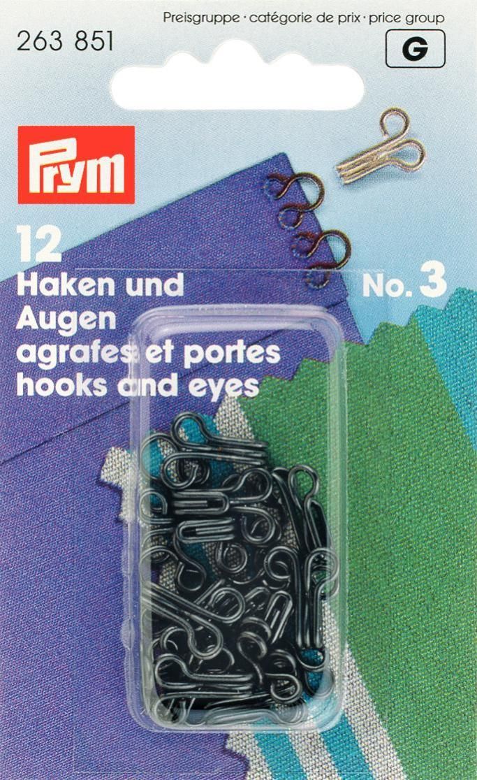 Prym Consumer Europe GmbH-Federhaken und Augen MS 3 schwarz_365-263851_