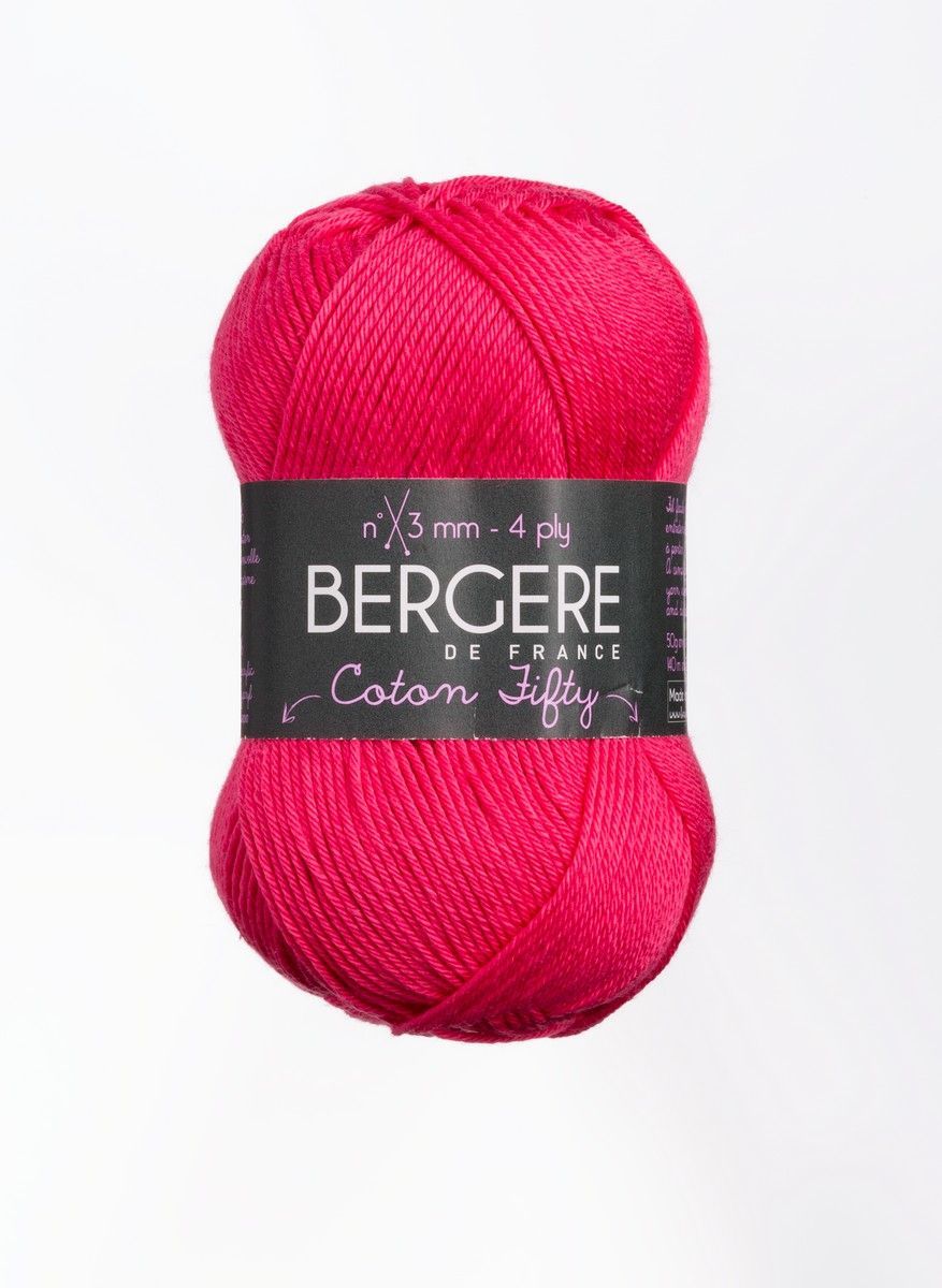Bergere Coton Fifty 50% Cotton, 50% Polyacrylic  140m/50g,  Needles 3,0, col. Bengale