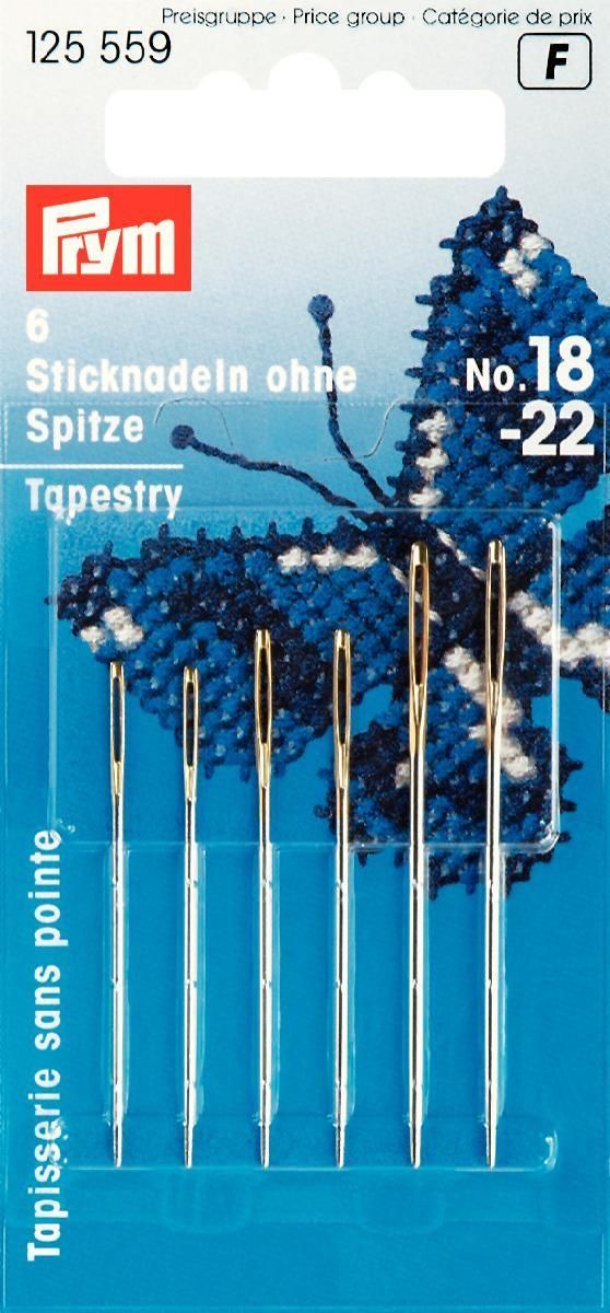 Embroidery Ndls. Tapestry  blunt point  18-22 si/go-col