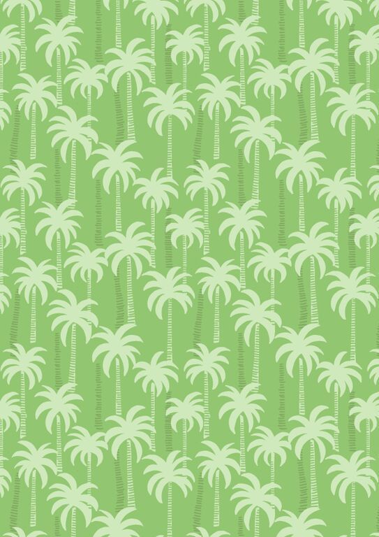 Lewis & Irene Tropicana Palm Trees On Green 112 cm breit, 100% Baumwolle