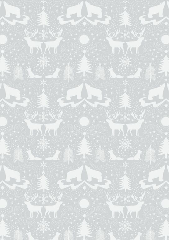 Lewis & Irene Ltd.-Lewis & Irene Northern Lights Arctic Animals On Silver_36-C5-2_