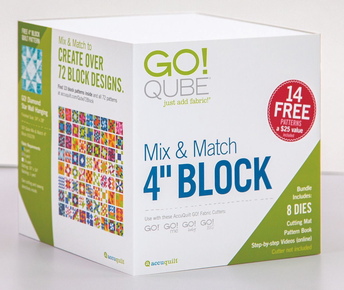 Accuquilt GO! Mix und Match Qube 4 inch (10,2 cm) Stanzformen Accuquilt GO! Mix und Match Qube 4 inch (10,2 cm) Stanzformen