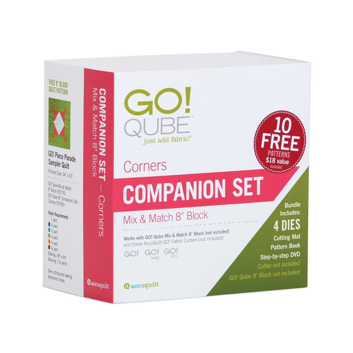 Accuquilt GO! Qube Ergänzungsset Corners zu 8 inch (20,32 cm) Mix und Match Qube Accuquilt GO! Qube Ergänzungsset Corners zu 8 inch (20,32 cm) Mix und Match Qube