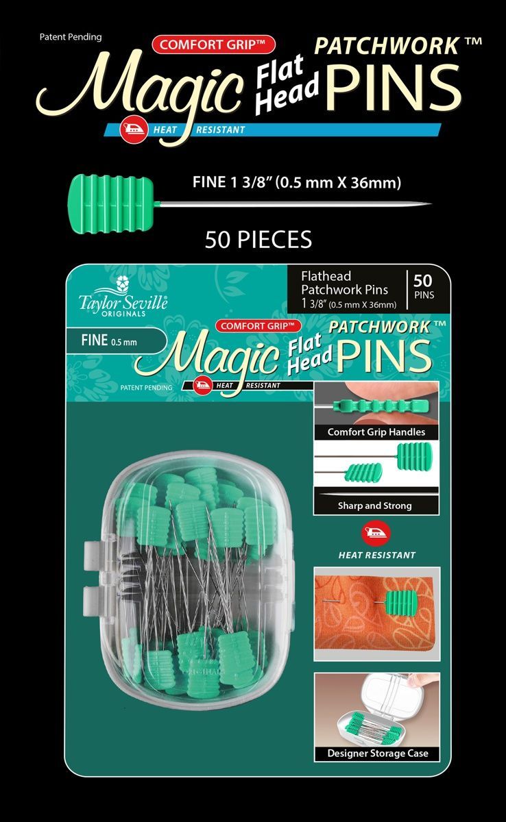 Taylor Seville-Taylor Seville Magic Pins - Flat HEAD Patchwork Fine_58-43_