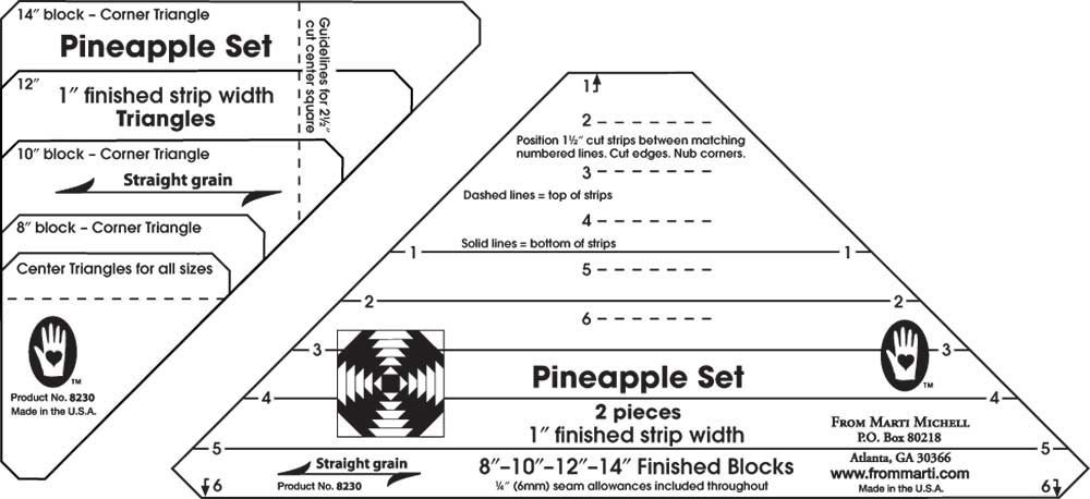 Marti Michell Pineapple Lineal Sets Marti Michell Pineapple Lineal Sets