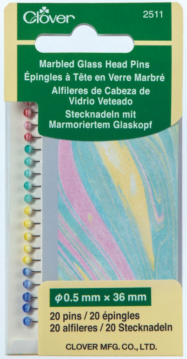 Marbled Glas Head Pins Heat resistant