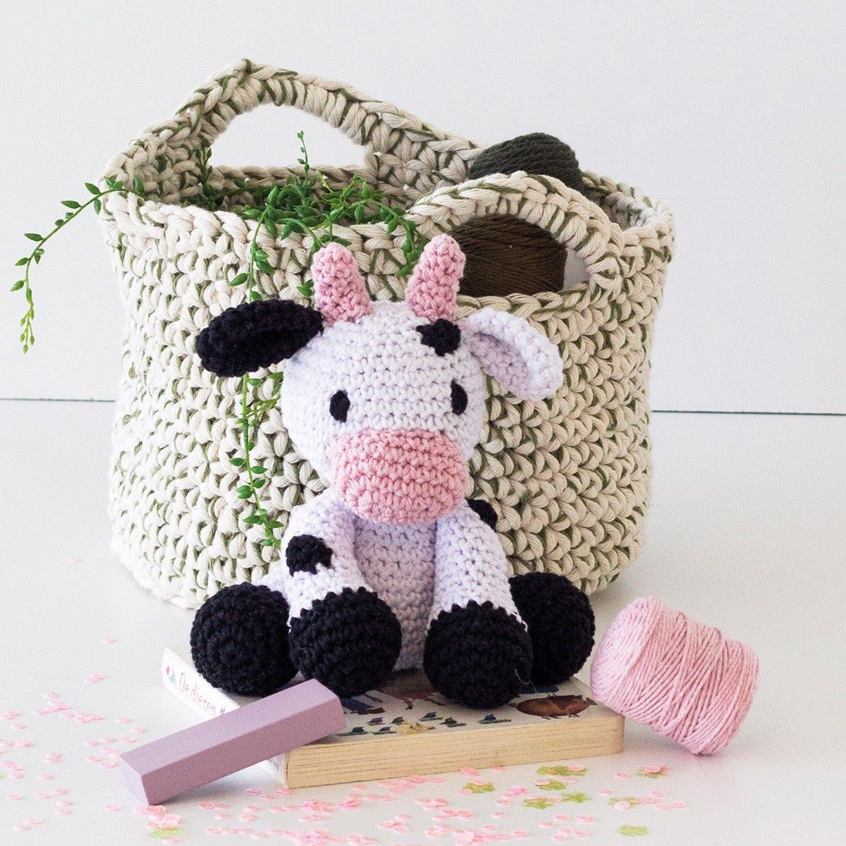 Hoooked BV-Hoooked Eco Barbante Kit, Cow Kirby_67-128pak_