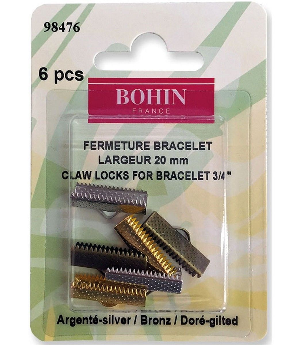 Bohin Claw locks for bracelet 20mm, silver,bronz and gilted