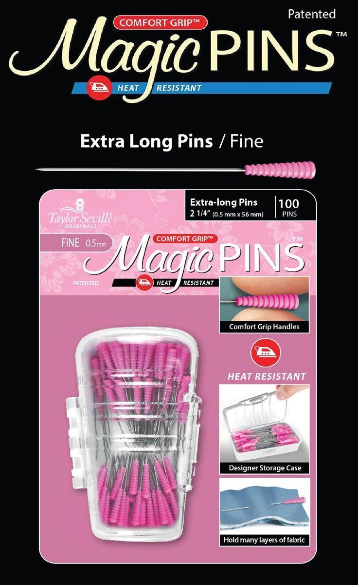 Taylor Seville Magic Pins - EXTRALANG fein 0,5 x 56 mm, 100 Stück Taylor Seville Magic Pins - EXTRALANG fein 0,5 x 56 mm, 100 Stück