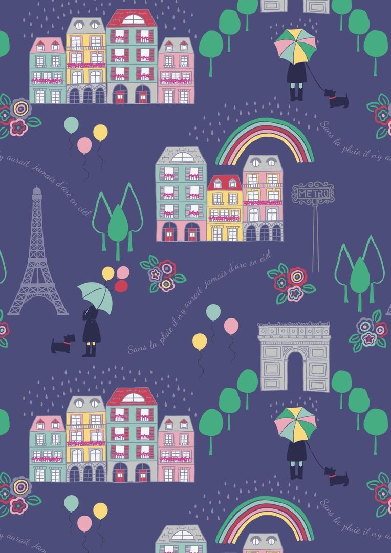 Lewis & Irene Ltd.-Lewis & Irene April Showers Without The Rain We Wouldn't Have Rainbows on Blue_36-A070-2_