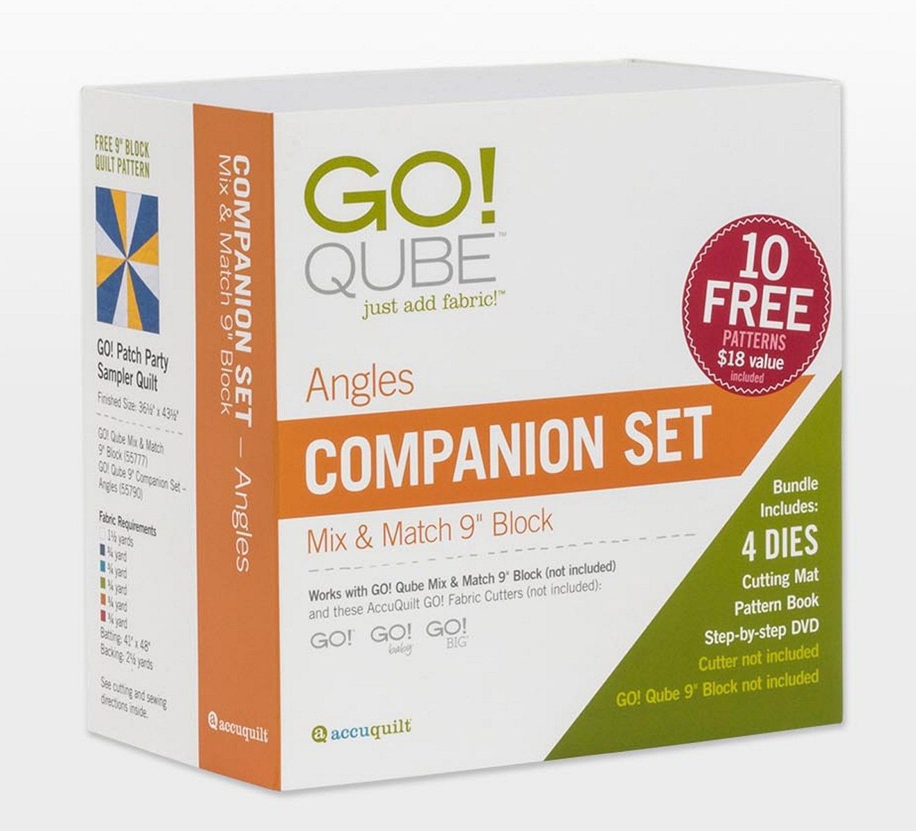 Accuquilt GO! Qube Ergänzungsset Angles zu 9 inch (22,86 cm) Mix und Match Qube Accuquilt GO! Qube Ergänzungsset Angles zu 9 inch (22,86 cm) Mix und Match Qube