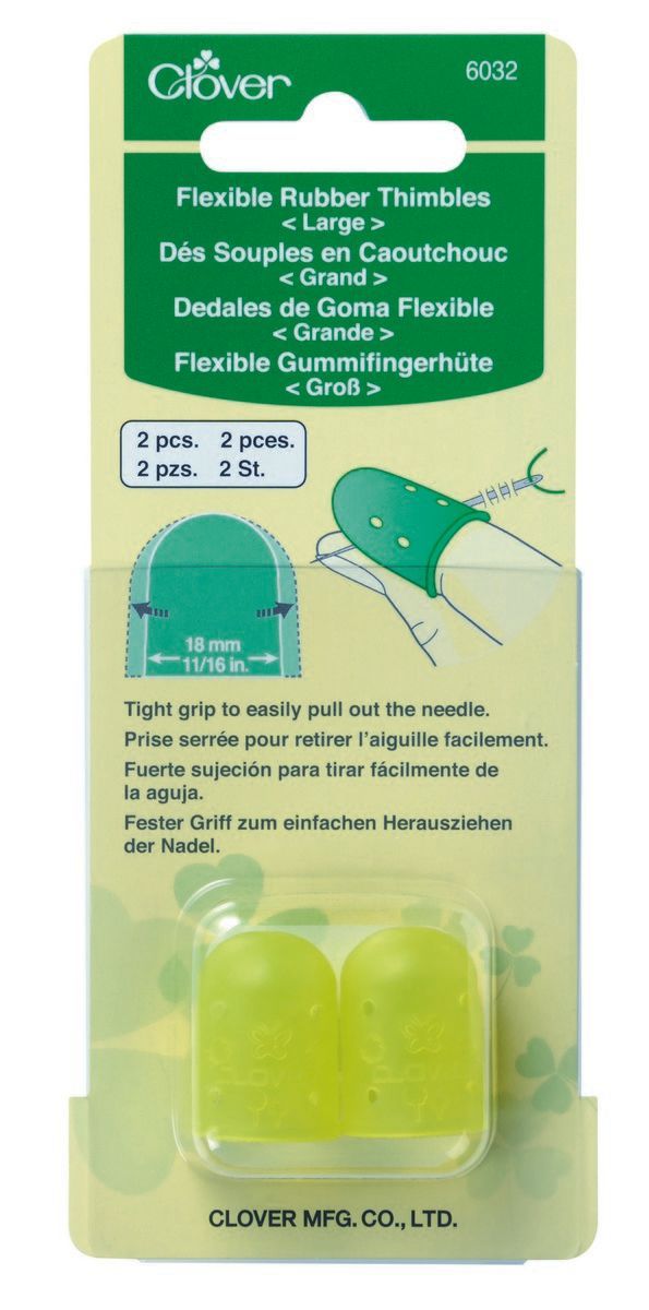 Clover MFG Co.Ltd.-Clover Flexibler Gummifingerhut Gr. L_24-6032_