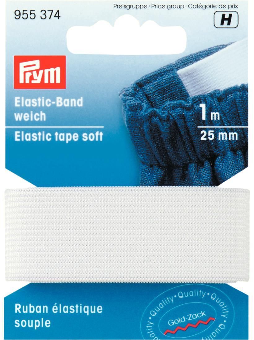 Prym Consumer Europe GmbH-Elastic-Band weich 25 mm weiß_365-955374_