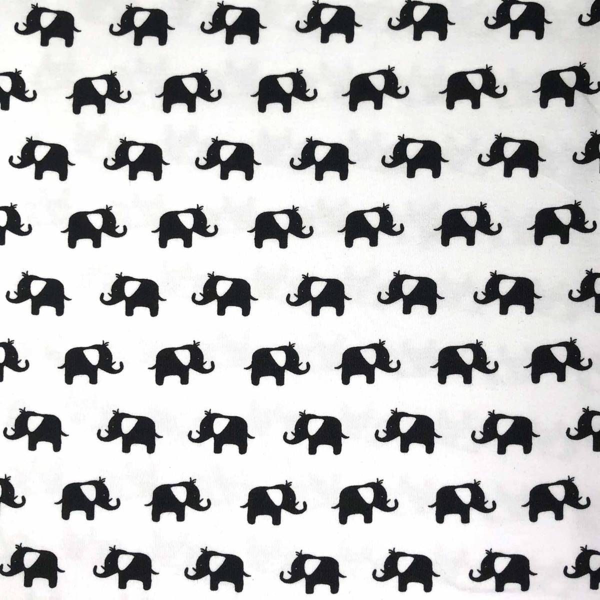 Visage Textiles Ltd-Craft Cotton Jersey Monochrome Zoo Elephant_46-0001_
