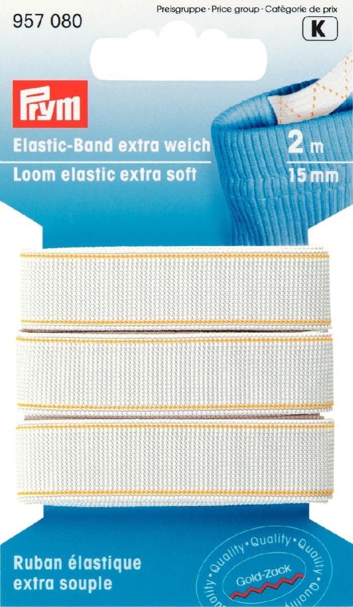 Elastic-Band extra-weich 15mm weiss, 2m  VE5