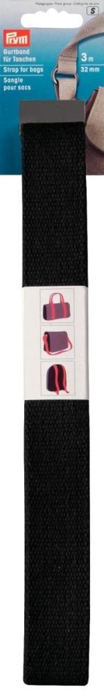 Gurtband für Taschen 32mm schwarz, 3m