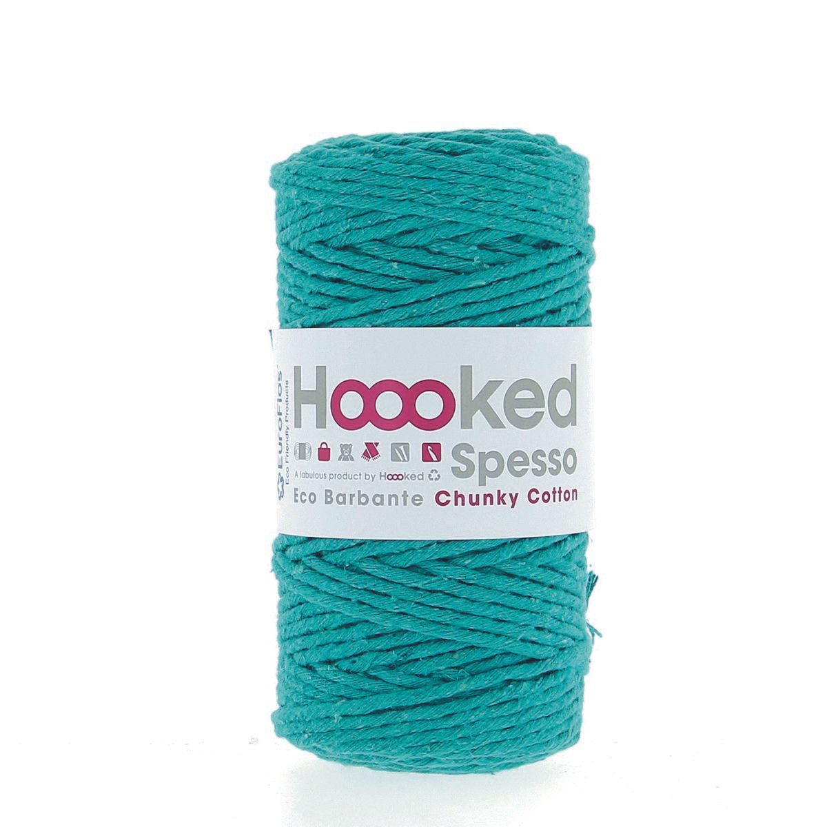 Hoooked Eco Barbante Spesso, Fb. Lagoon 85% Baumwolle recycelt, 15 % andere recycelte Garne