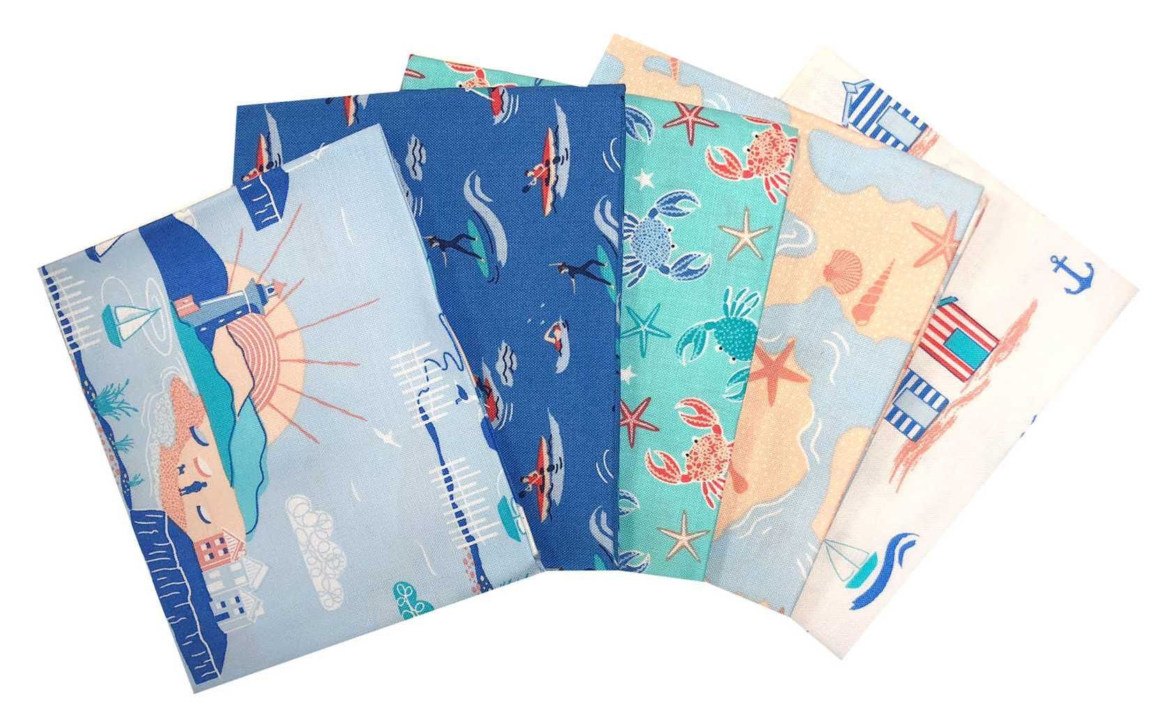 Visage Textiles Ltd-Fat Quarter Stoffpaket By the Coast 100% CO_46-281502_