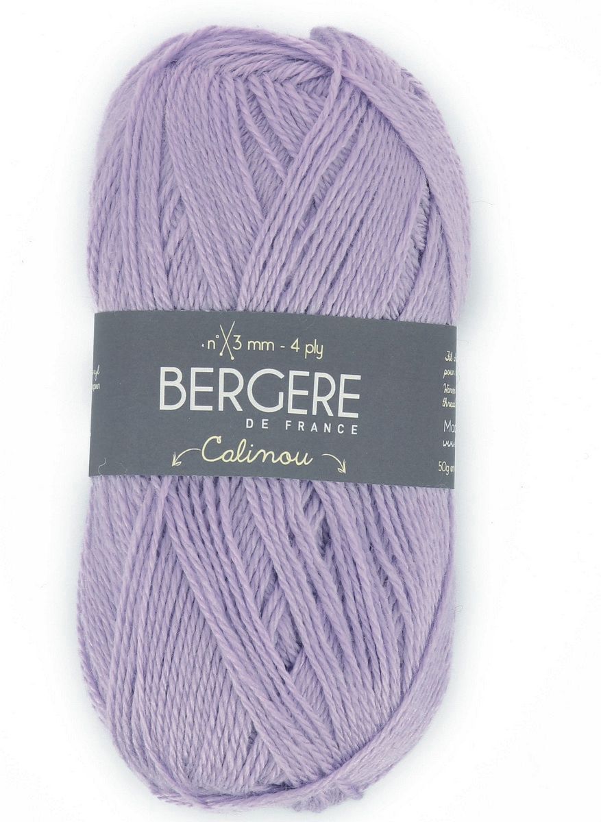 Bergere Calinou 75% Polyacryl, 25% Wolle 185m/50g,  Nadelstärke 2,5-3,0, Fb. Parme