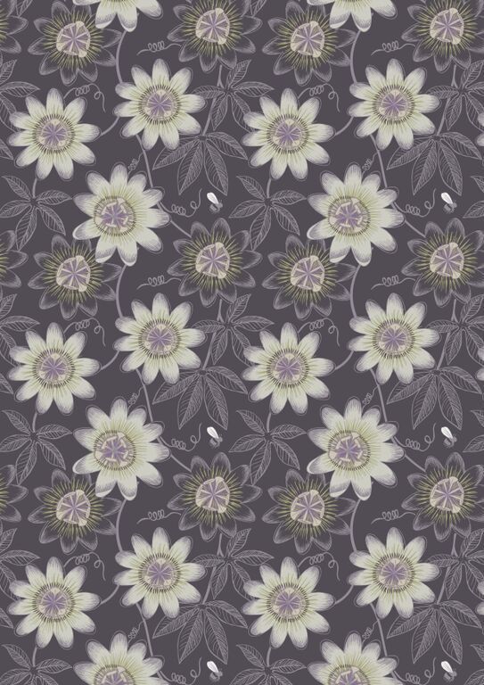 Lewis & Irene The Botanist Dark Passion Flower 10 m Ballen, 112 cm breit, 100% Baumwolle