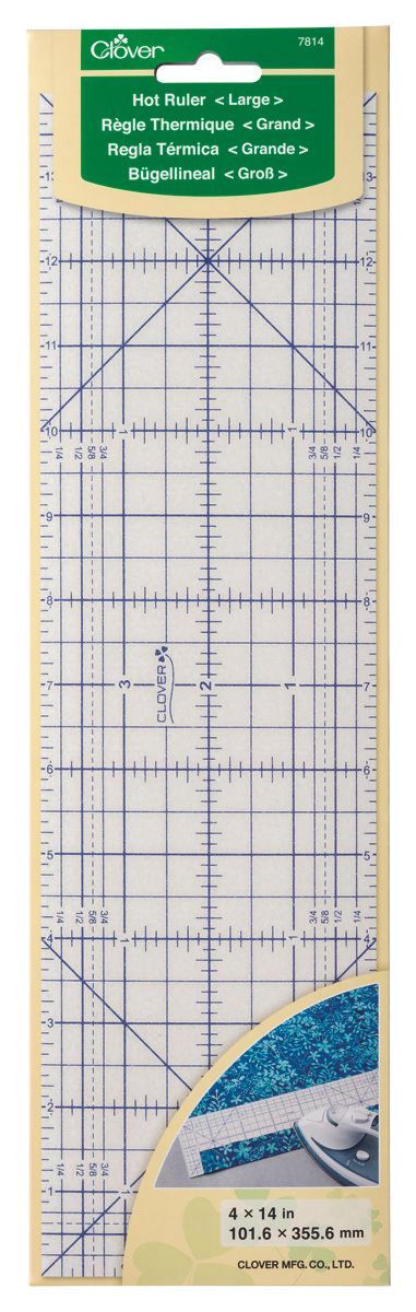 Clover Hot Ruler Large 4 x 14 inch (approx. 10 x 35 cm) Clover Hot Ruler Large 4 x 14 inch (approx. 10 x 35 cm)