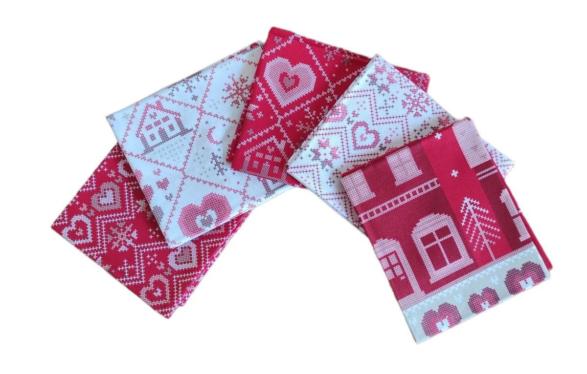 Fat Quarter Cross Stitch Christmas 100% cotton, 5pcs each 18 x 22 inch(45x55cm) Fat Quarter Cross Stitch Christmas 100% cotton, 5pcs each 18 x 22 inch(45x55cm)