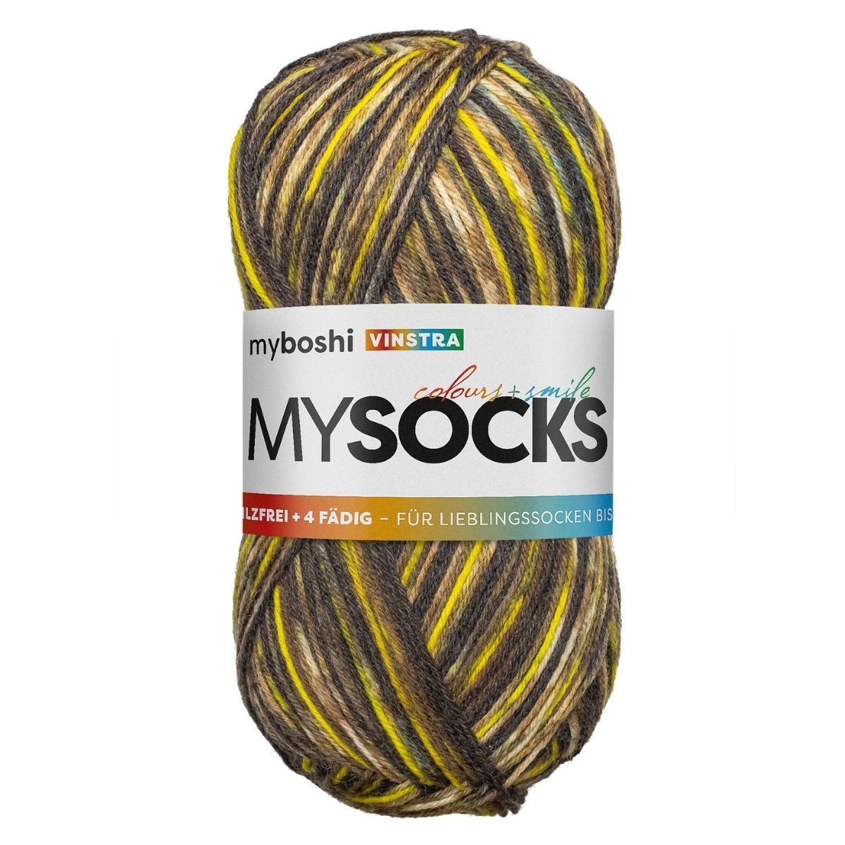 myboshi mysocks, 75% Schurwolle, 25% Polyamid 100g/420m-Lauflänge, 4-fädig myboshi mysocks, 75% Schurwolle, 25% Polyamid 100g/420m-Lauflänge, 4-fädig