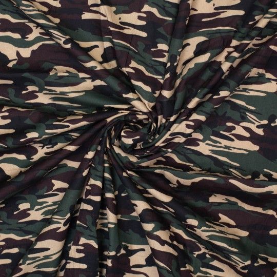 Baumwoll Camouflage Print, 100% Baumwolle ca. 1,50m breit (59 inch)  - 10 m Ballen
