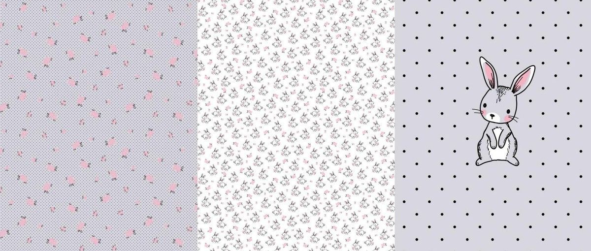 Jersey Bunnies Love Flowers Grau 95% Baumwolle, 5% Elasthan