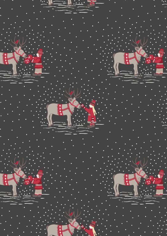 Lewis & Irene Ltd.-Lewis & Irene When I Met Santa's Reindeer On Dark Grey_36-C7-1_