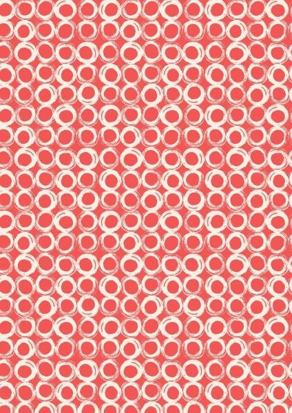 Lewis & Irene New Forest Red Circles 10 m Ballen, 112 cm breit, 100 % Baumwolle