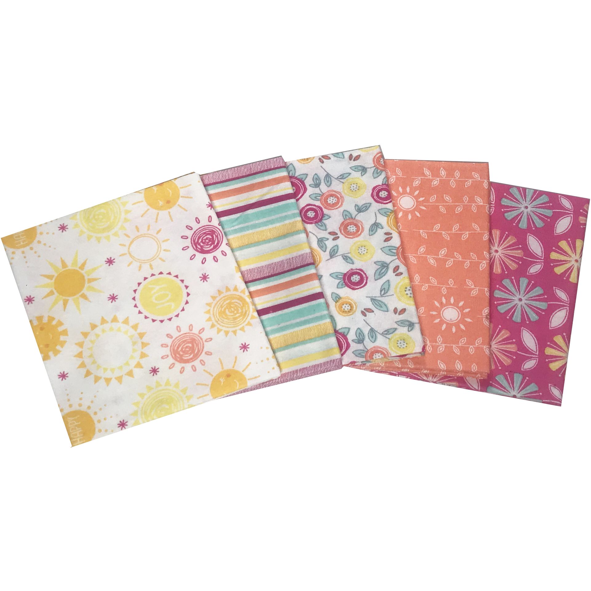 Fat Quarter Pack Sunshine *** 100% cotton, 5 pcs 18 x 22 inch