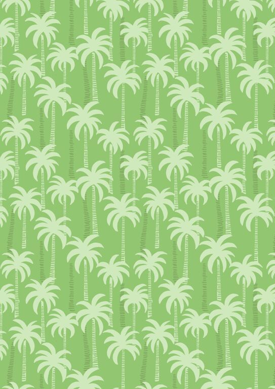 Lewis & Irene Ltd.-Lewis & Irene Tropicana Palm Trees On Green_36-A132-3_
