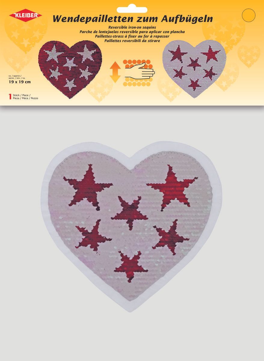 Kleiber Wendepailletten Herz Sterne ca. 19 x 19 cm  Kleiber Wendepailletten Herz Sterne ca. 19 x 19 cm